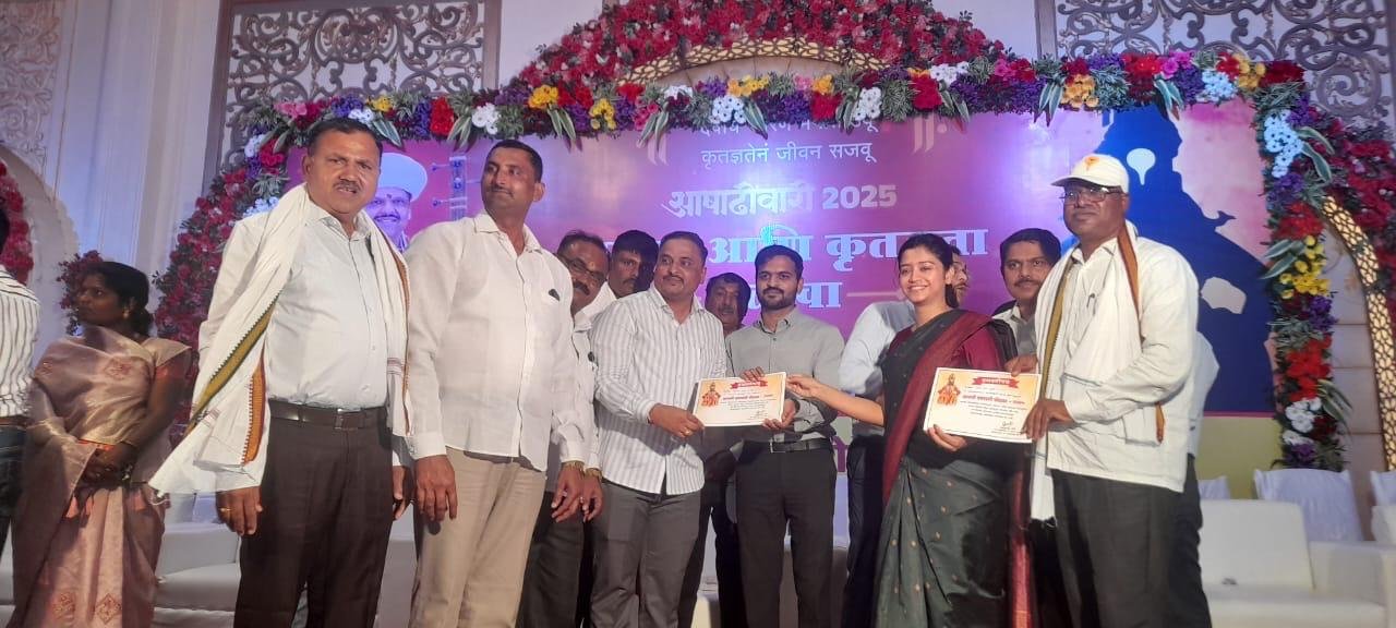 पालखी सोहळ्यात उत्कृष्ट नियोजनबद्दल विडणी चे सरपंच सागर अभंग सन्मानित