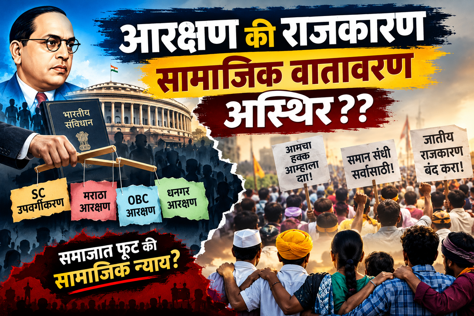 आरक्षण की राजकारण ; सामाजिक वातावरण अस्थिर ?