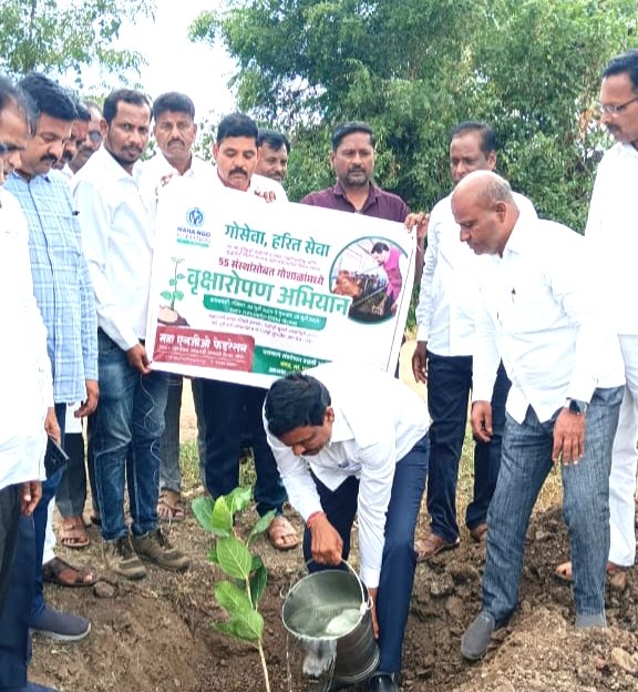 नवयान संशोधन उन्नती आणि प्रशिक्षण संस्थेच्या राजाळे येथे वृक्षारोपण - आ. सचिन पाटील यांची उपास्थिती